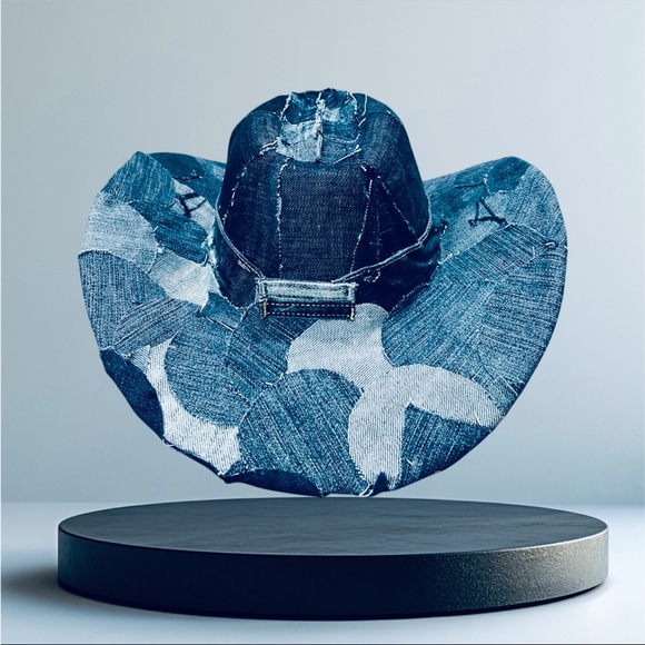 Levi's Denim Cowboy Hat Art in Blue - Picture 2 of 4